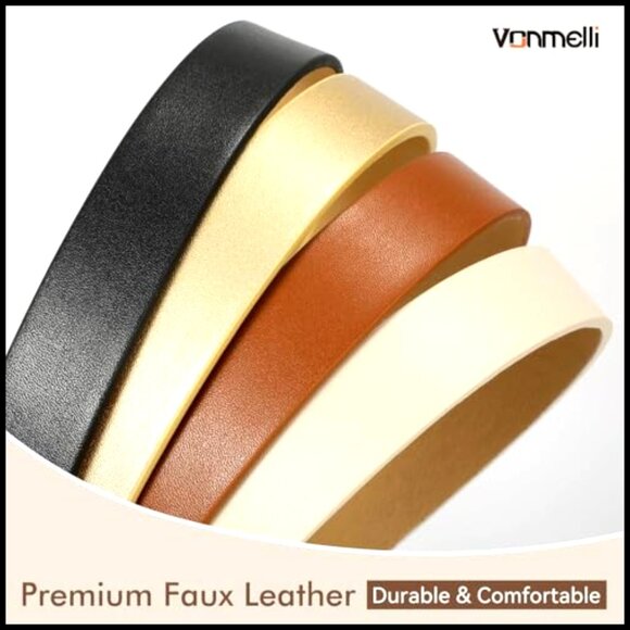 Thin Leather Skinny Belts Set Gold Buckle Elegant Minimal Chic Waist Accent main image 4